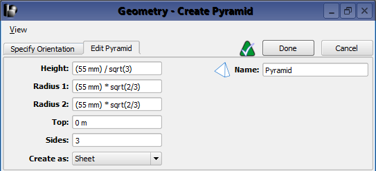 Screenshot of pyramid editor.