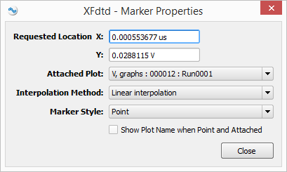 Screenshot of the marker properties editor.