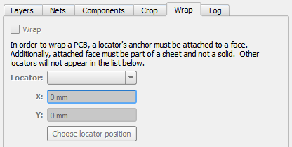 PCB import Wrap tab.