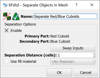 Screenshot of separate objects editor.