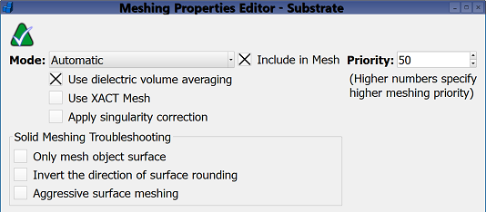 Mesh properties of metal, dielectric antenna, or array structure - MATLAB  mesh