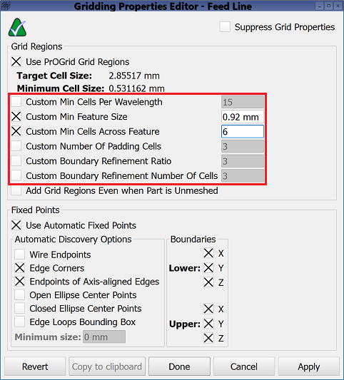 Screenshot of the main grid Advanced tab..